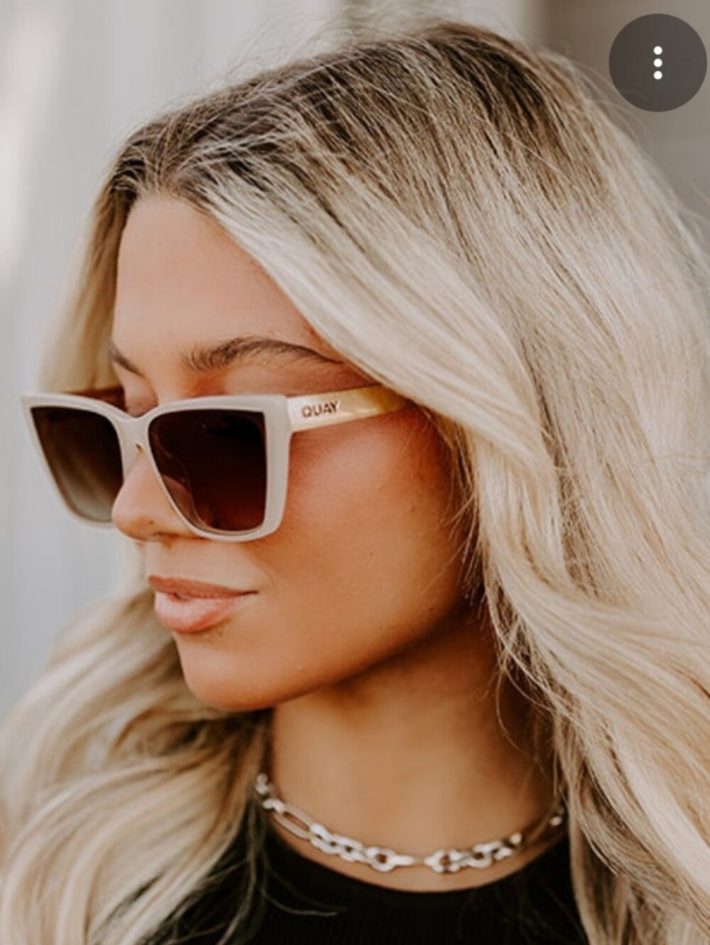 Quay Australia Call The Shots Remixed Sunglasses, Transparent Cream, New No Case